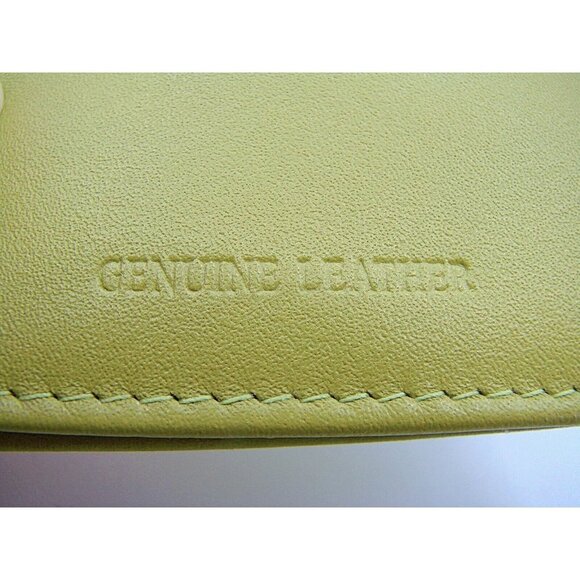 Genuine Leather Card ID Holder Photos Small Wallet Lime Green 4x3" Pocket Wallet - Picture 2 of 10